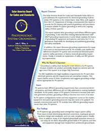 Image of "Recommended Standards for PV Modules and Systems" one-page summary